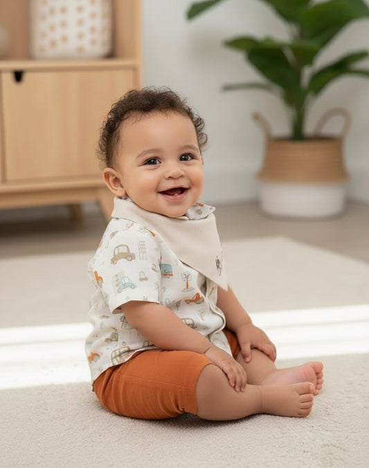 City Muslin Set – 3-Piece Organic Muslin Baby Outfit