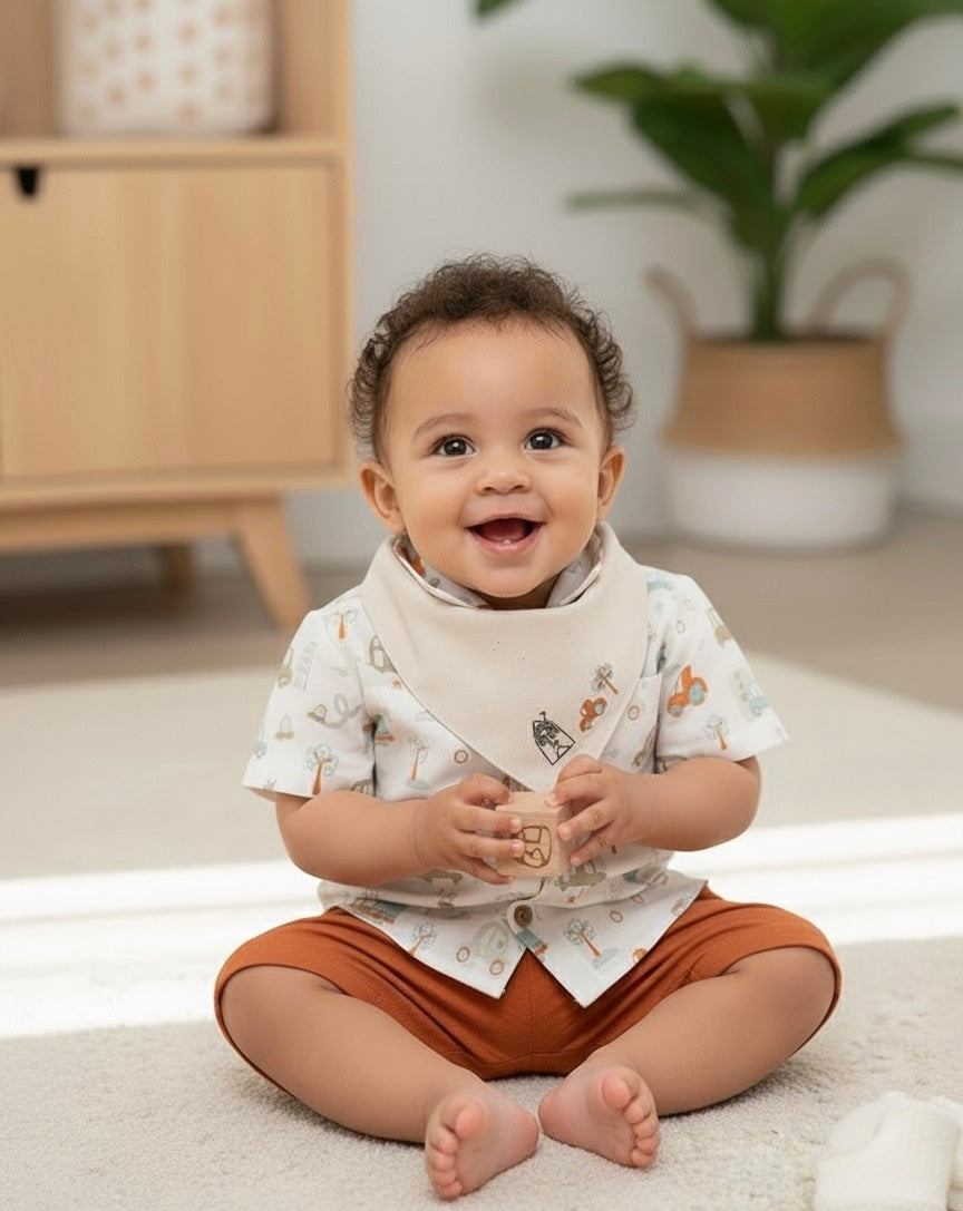 City Muslin Set – 3-Piece Organic Muslin Baby Outfit