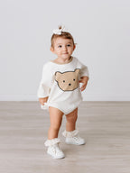 1.	Baby wearing white teddy romper – Beauwa Baby
	2.	Cotton teddy bear romper for babies
	3.	White embroidered teddy romper outfit
	4.	Beauwa Baby teddy romper on toddler