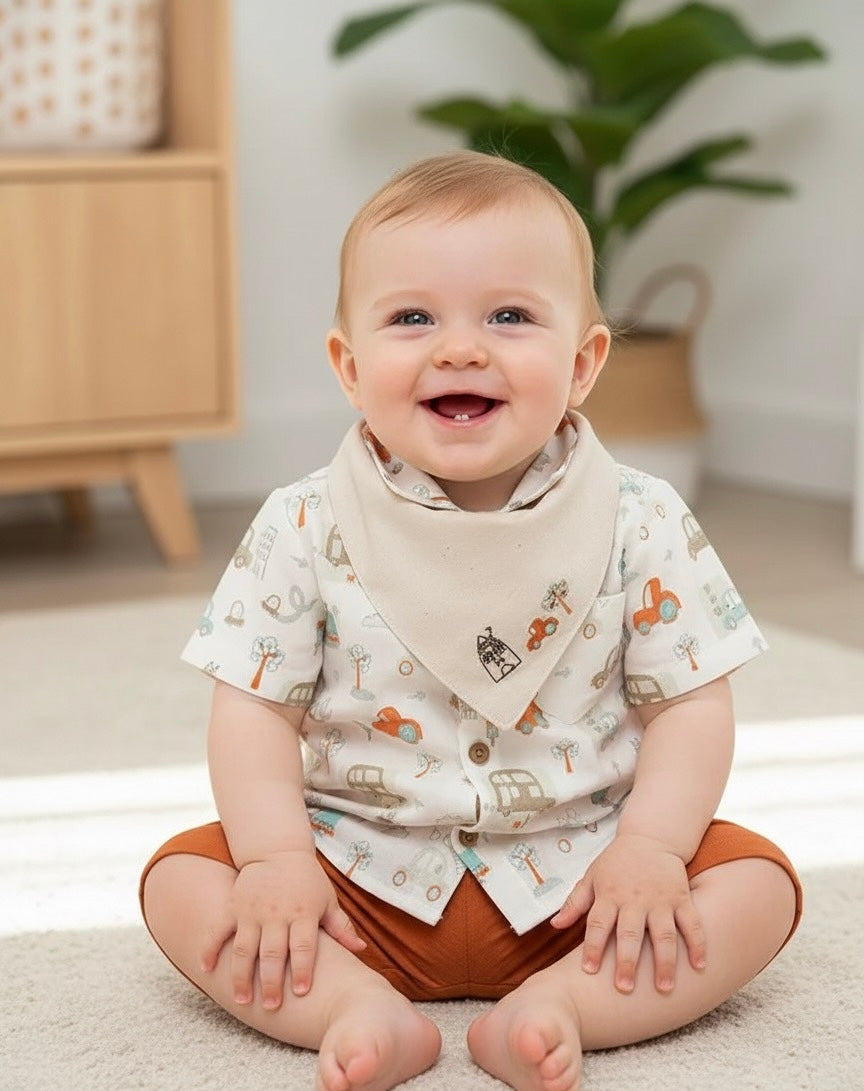 City Muslin Set – 3-Piece Organic Muslin Baby Outfit