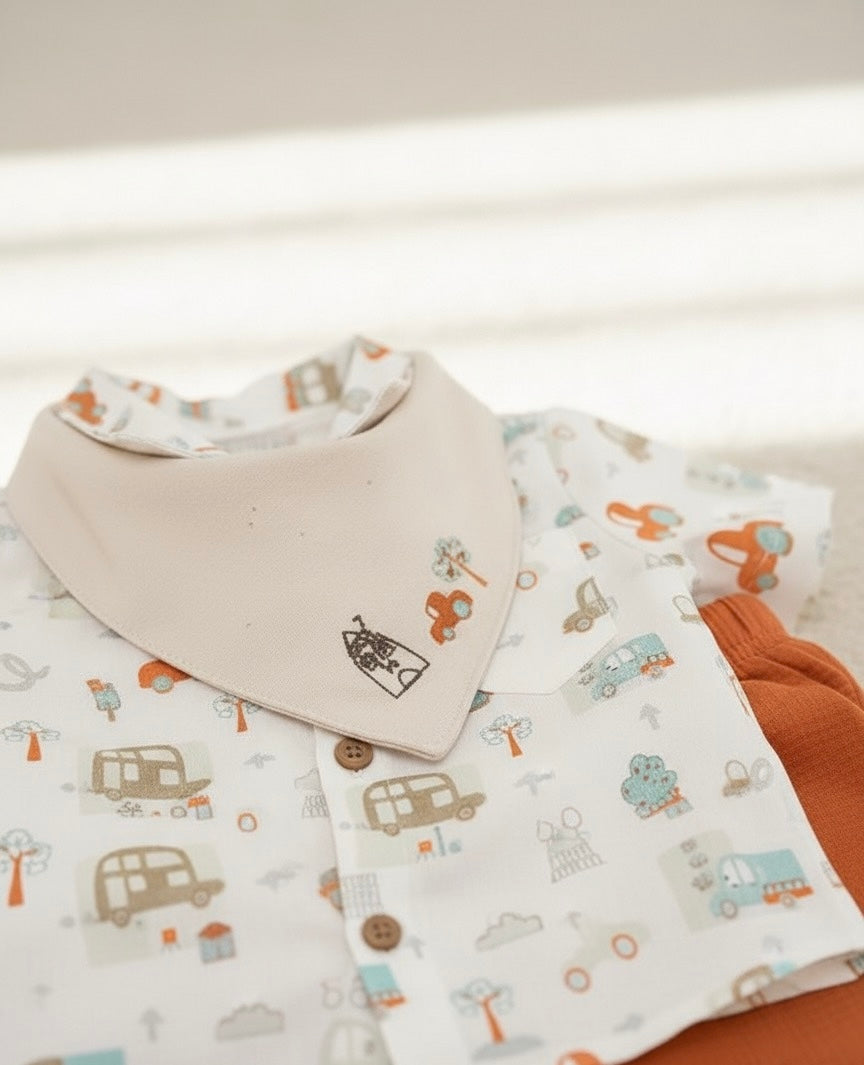 City Muslin Set – 3-Piece Organic Muslin Baby Outfit