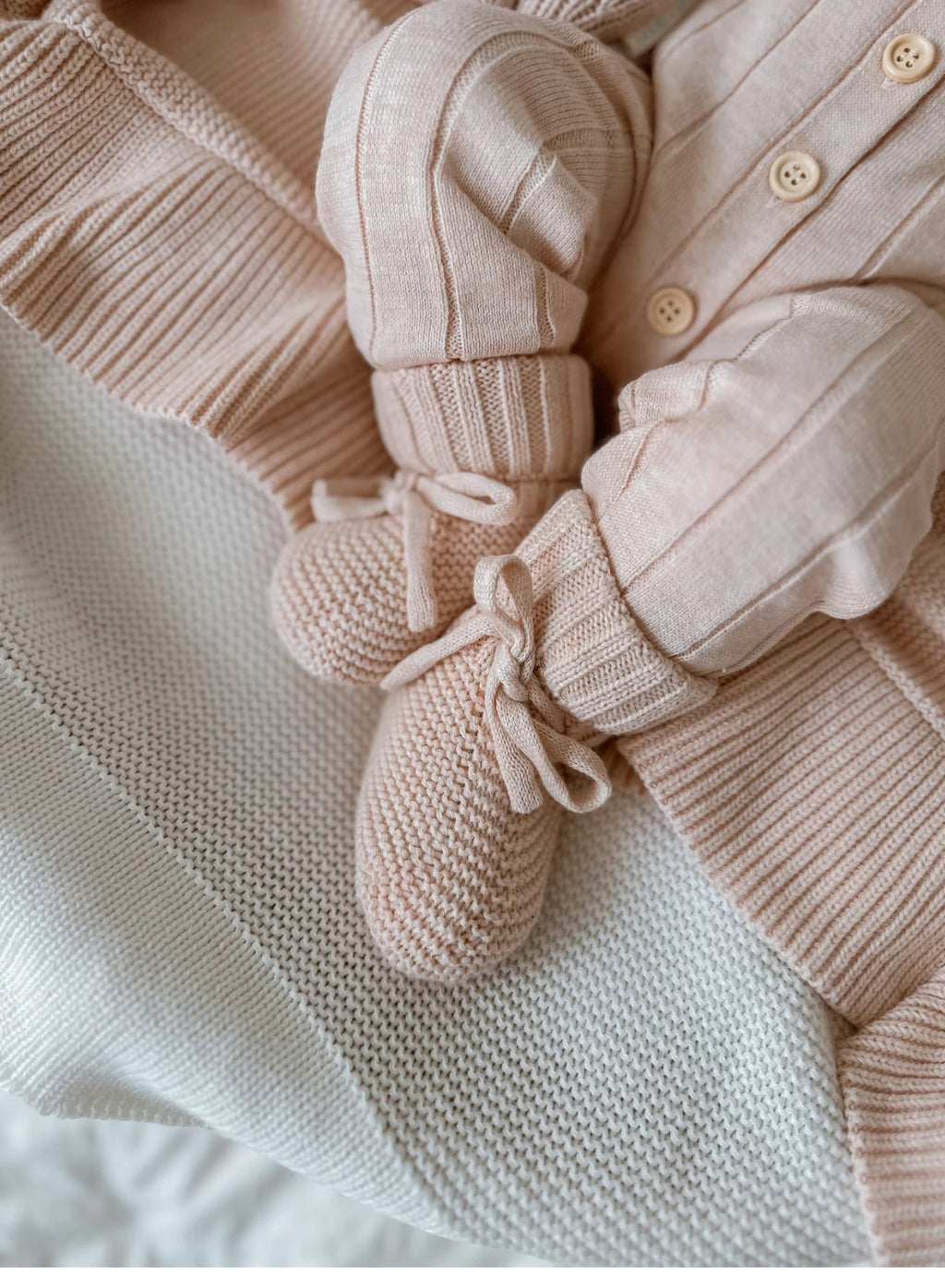 Mini Knit Booties - Pink Lemonade