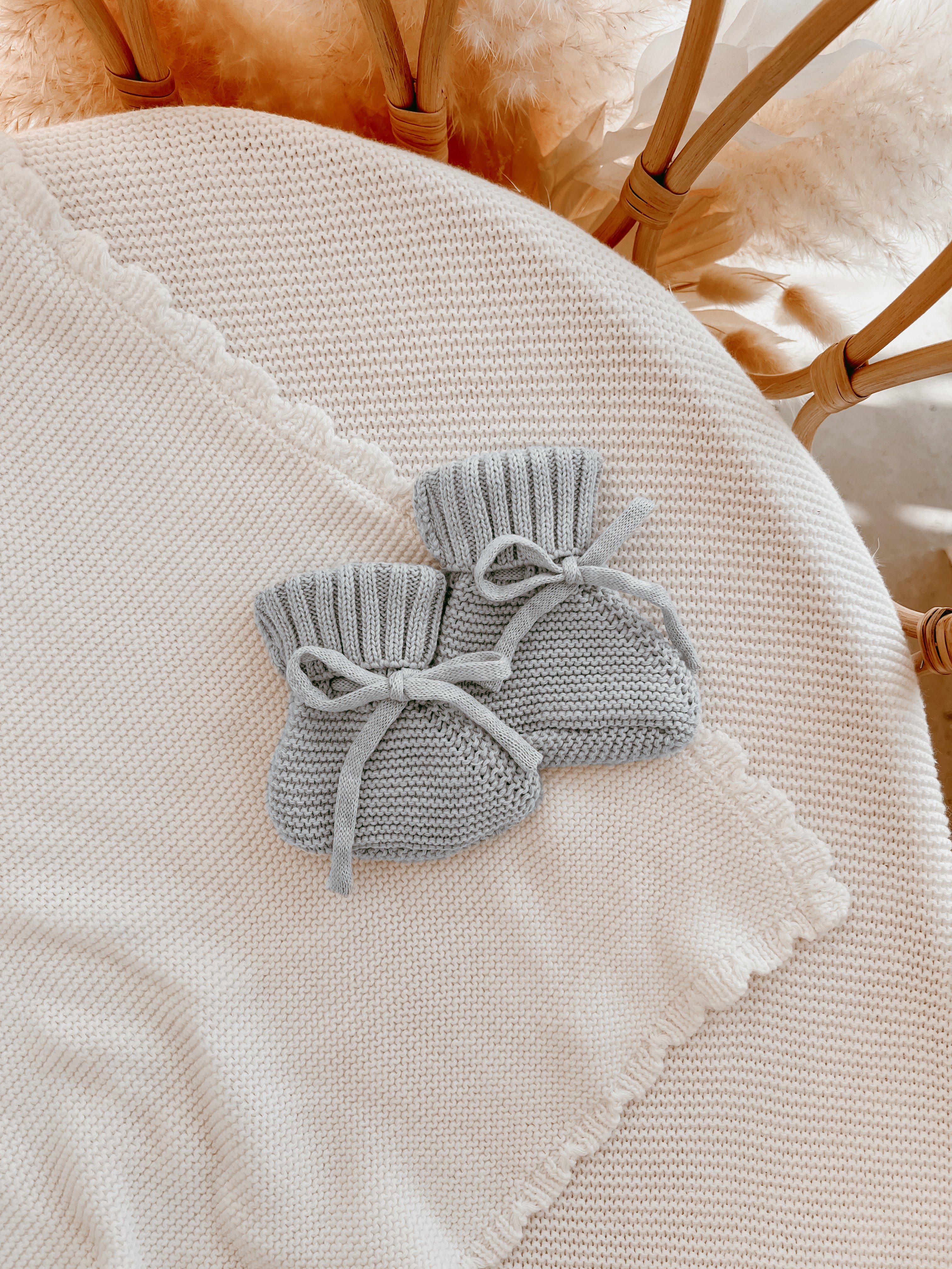 Mini Knit Booties - Powder Blue